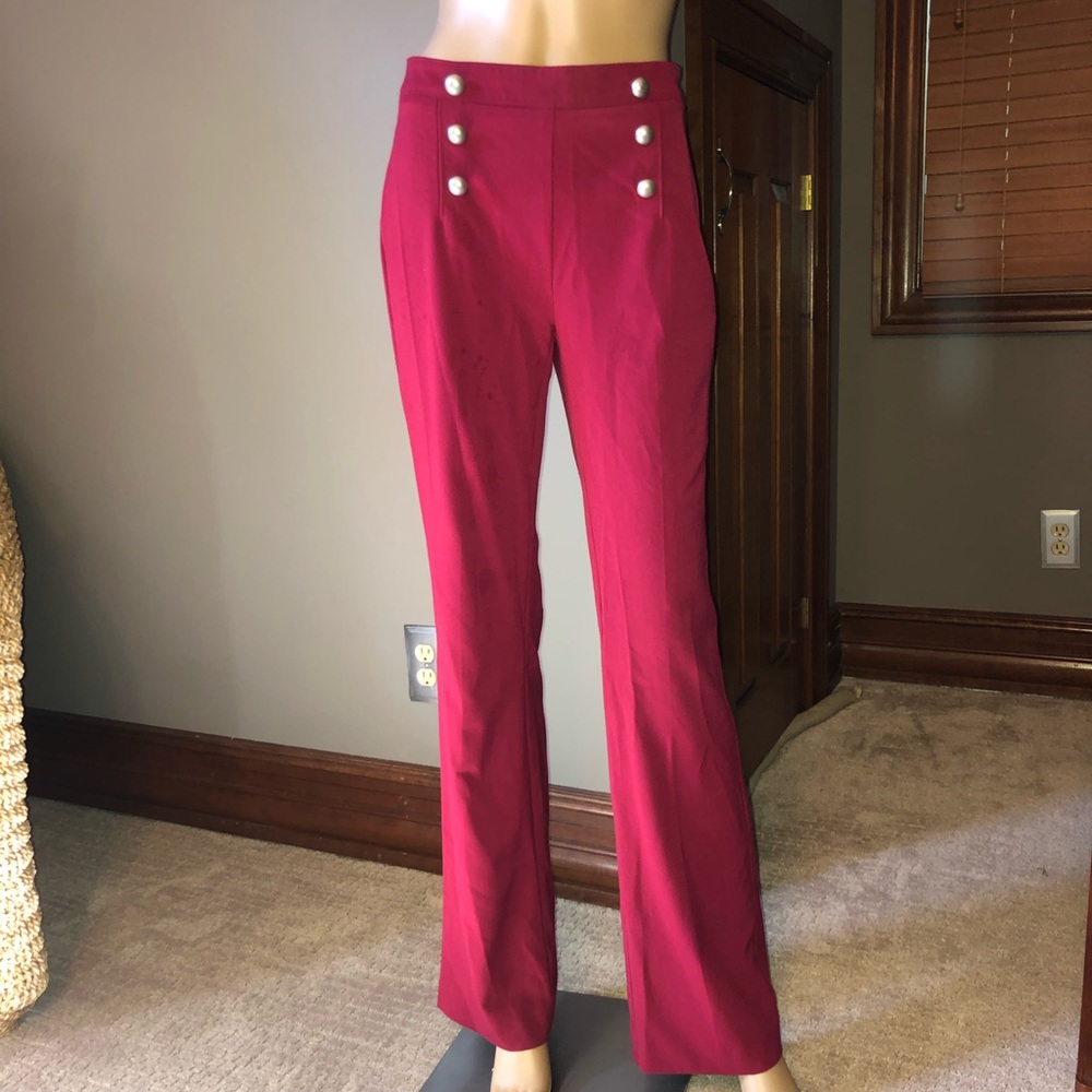 Red Venus Work Pants (Front Button Design)